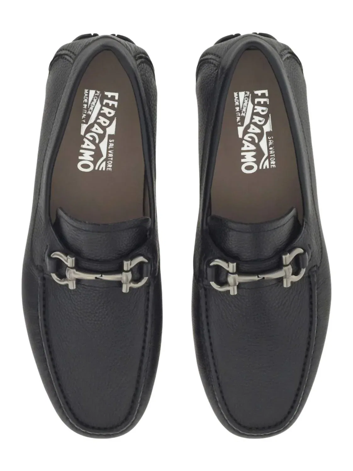 Salvatore Ferragamo Мужские мокасины Gancini для вождения, черные — фото 4