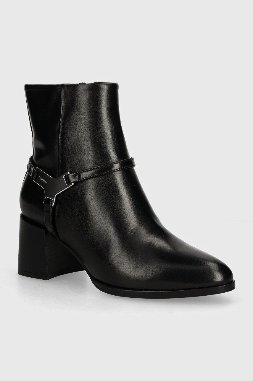 

Кожаные ботильоны Calvin Klein ANKLE BOOT 55 W/HW LTH, черный