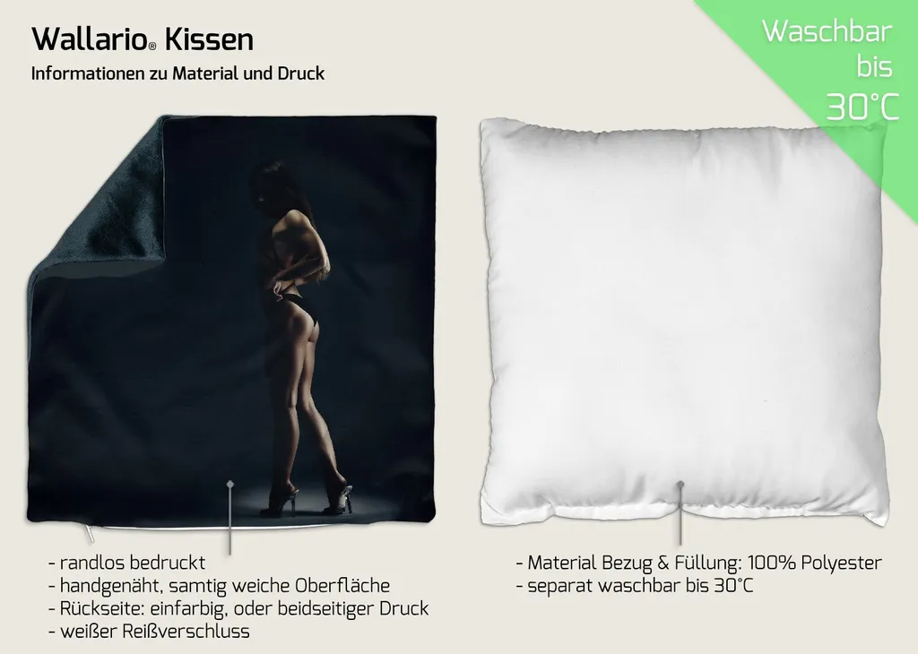 

Декоративная поудшка Wallario, черный