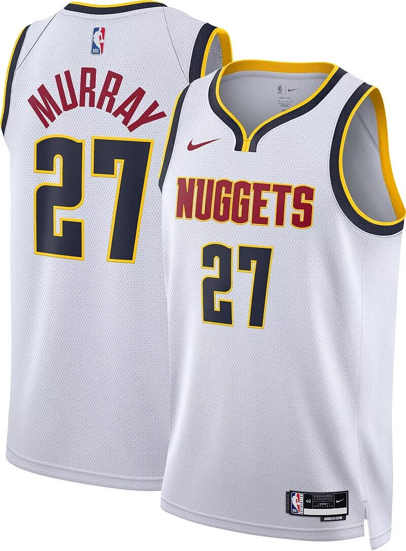 

Мужская белая майка Nike Denver Nuggets Jamal Murray #27 Swingman