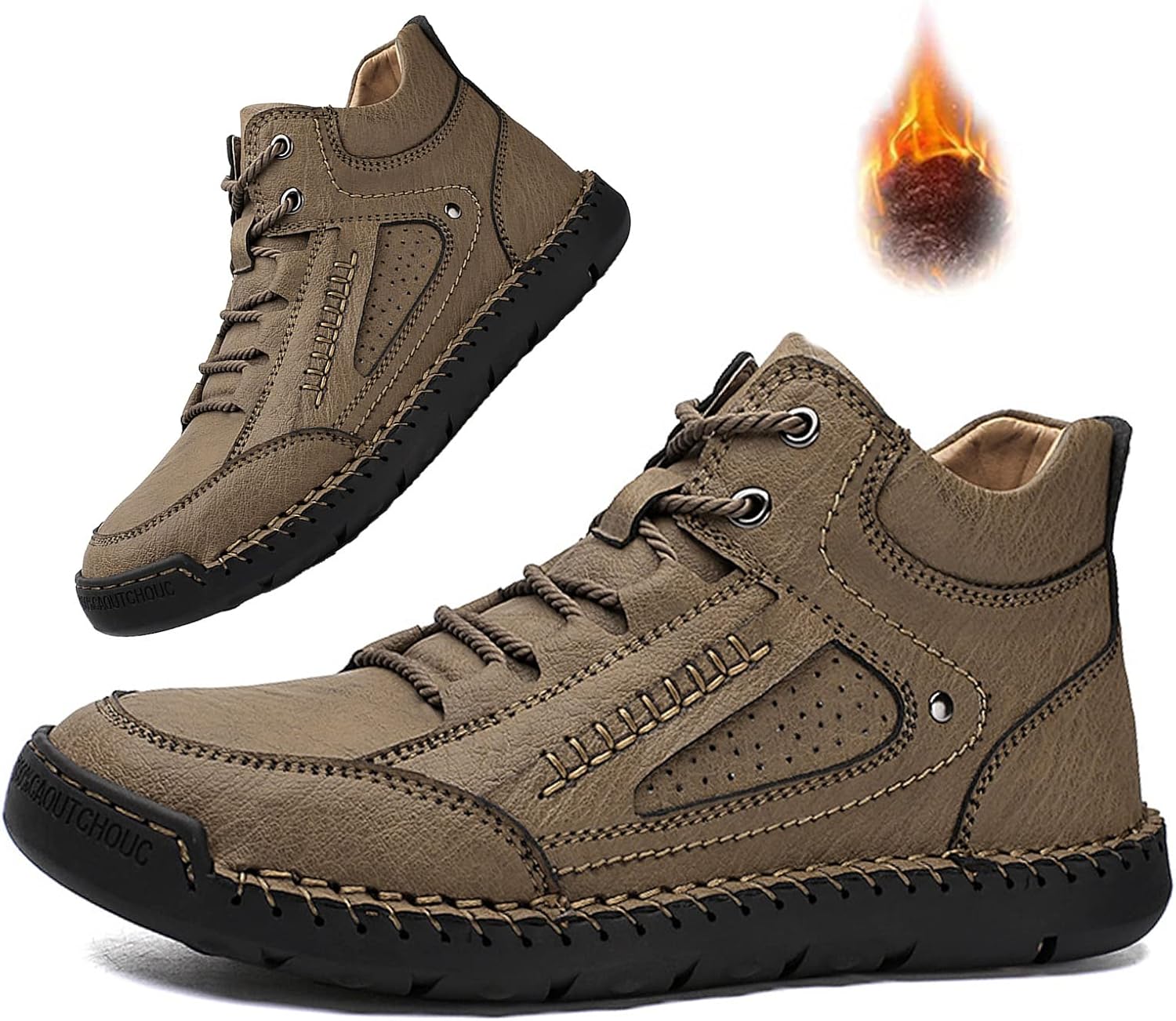 

Мужские повседневные лоферы, ботинки Чукка до щиколотки, ручная строчка, средней высоты, мягкая кожа, шнуровка, оксфорды, прогулочные и обувь для вождения Angrymonkey, хаки