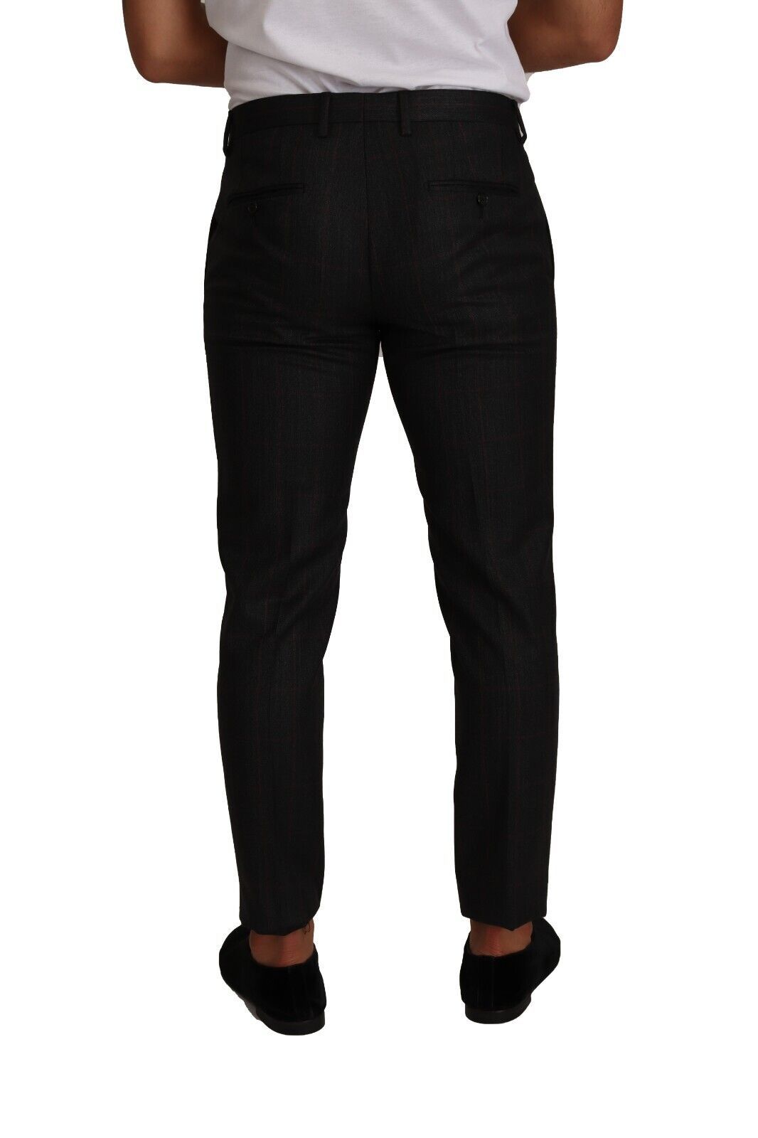 Элегантные серые клетчатые брюки Slim Fit Dolce & Gabbana — фото 2