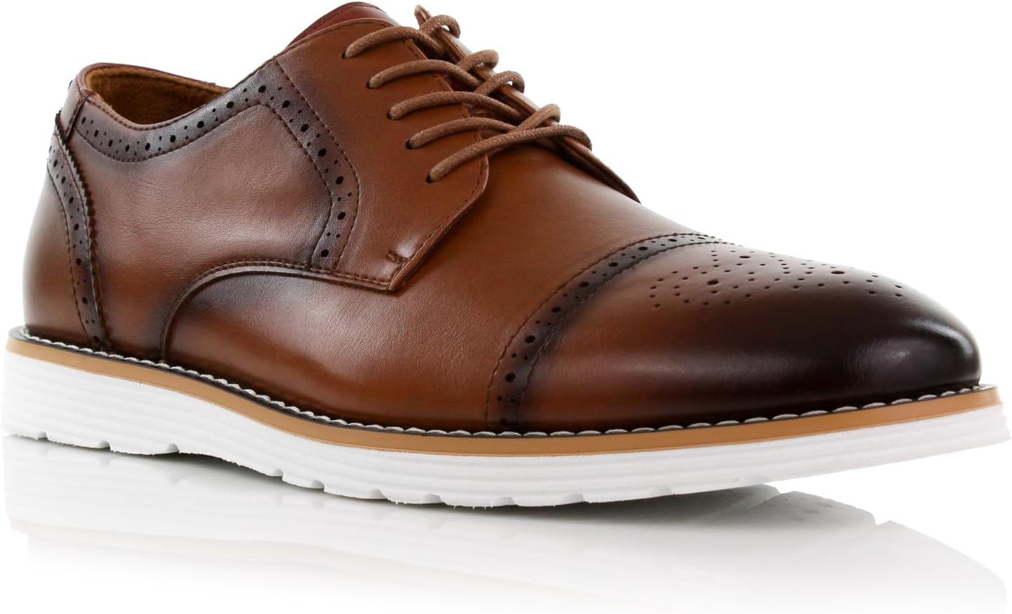 

Мужские повседневные кроссовки Ferro Aldo, Гибридные оксфорды и классические модели низкого кроя, Модные обувь на шнуровке, 5. Cognac [Cap-toe]