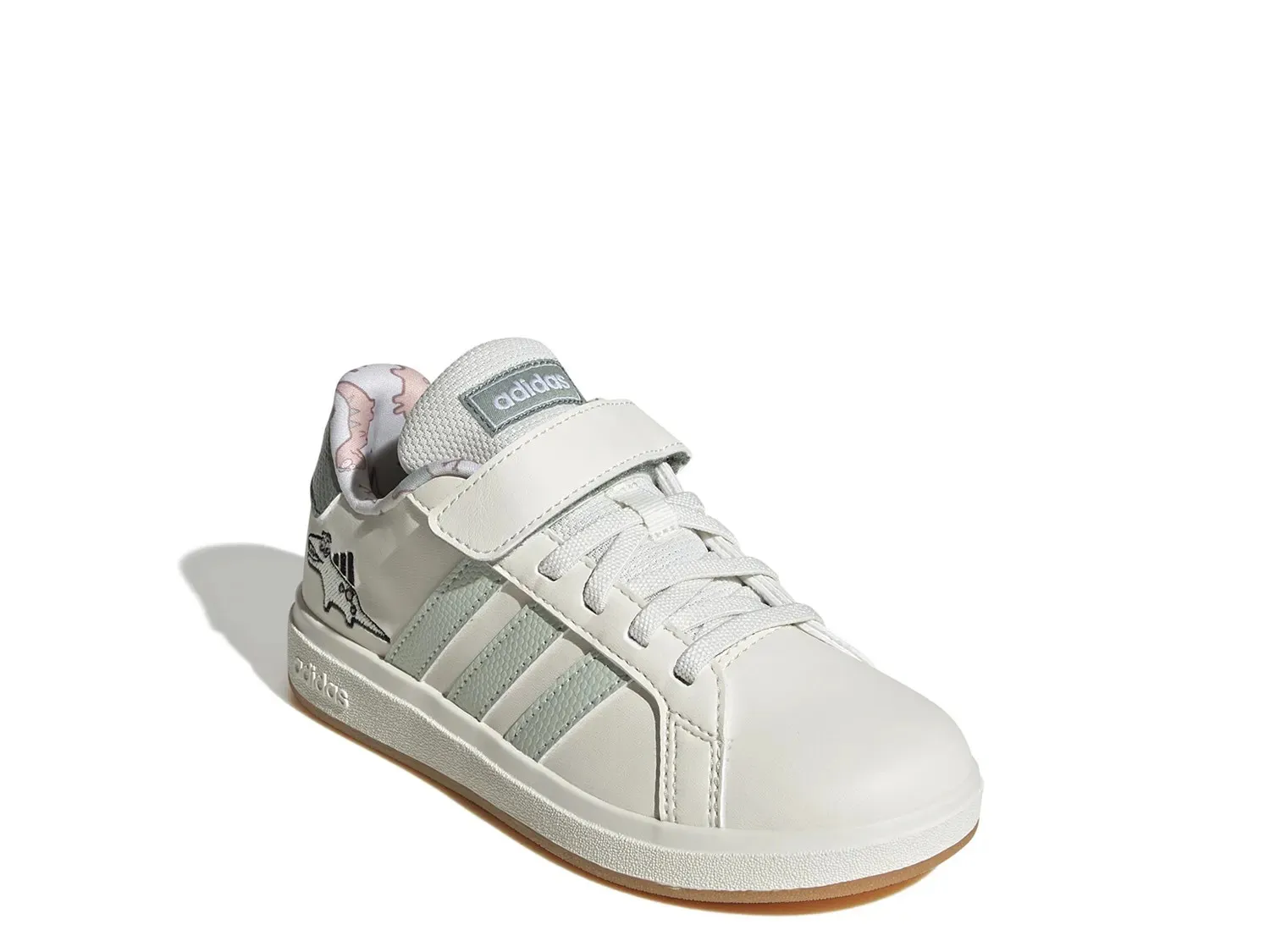 

Кроссовки Adidas Grand Court 2.0 Dino — детские, белые/зеленые