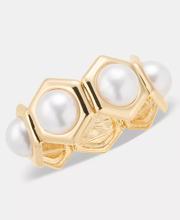 

Эластичный браслет из искусственного жемчуга, эксклюзив от Macy's I.N.C. International Concepts, gold/pearl