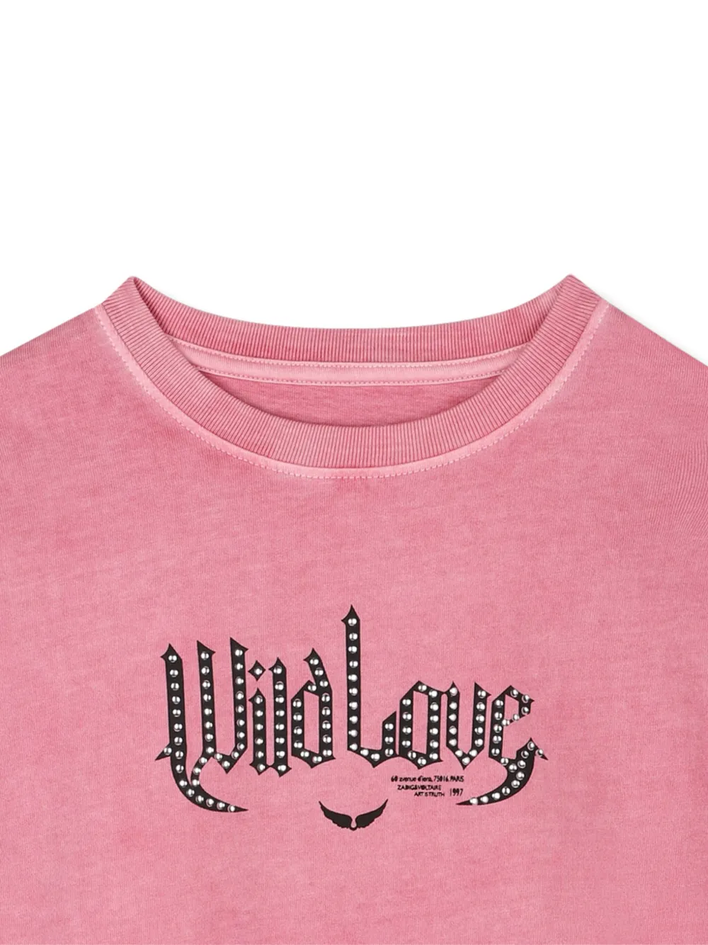 Футболка с графичным принтом Zadig & Voltaire Kids, розовый — фото 3