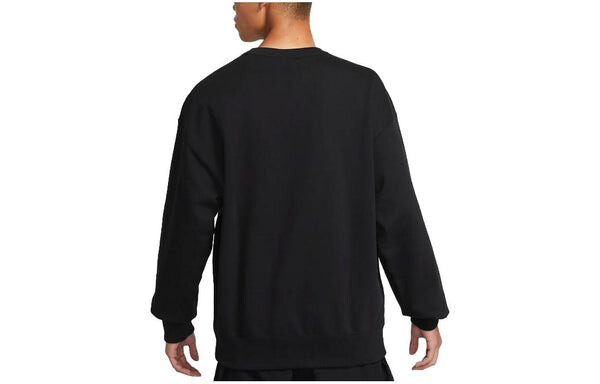 Толстовка Nike Solo Swoosh French Terry Crew 'Black', черный — фото 3
