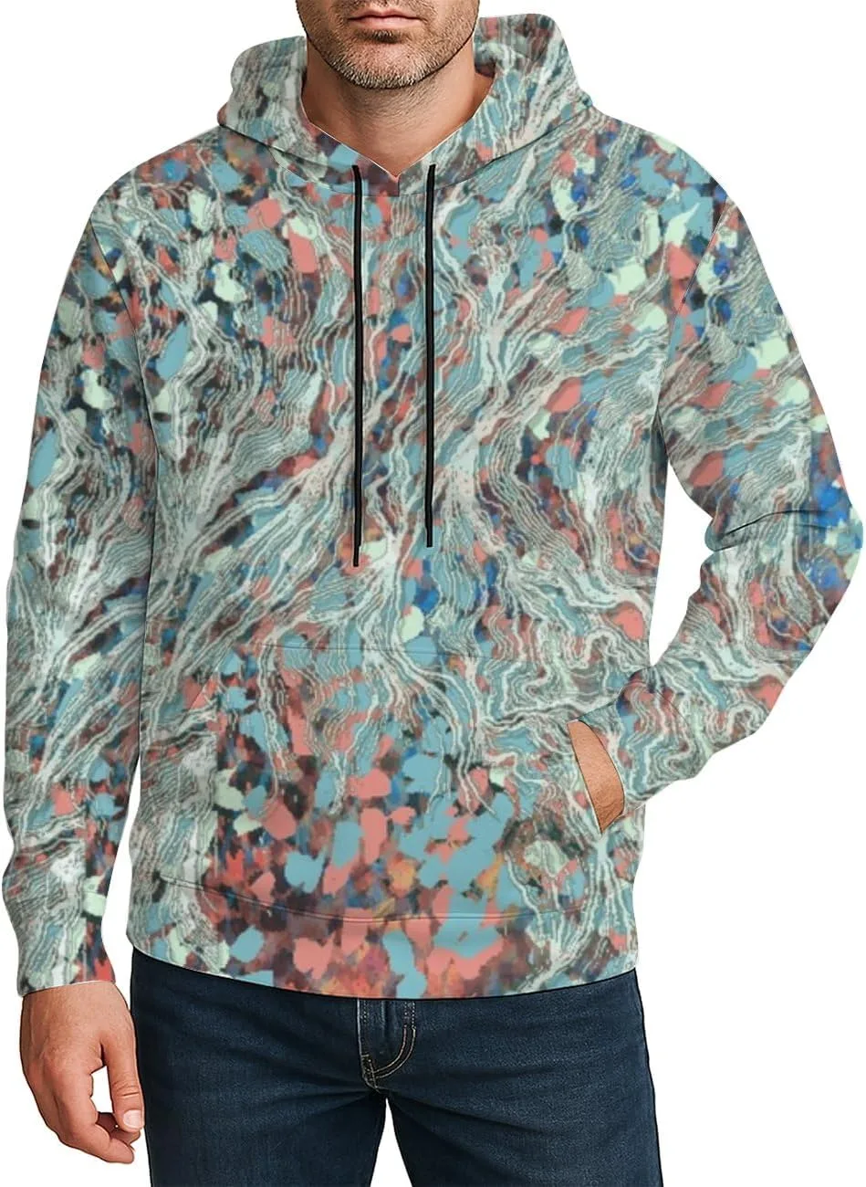 

Мужской худи с принтом, карманом и шнурком Deovige