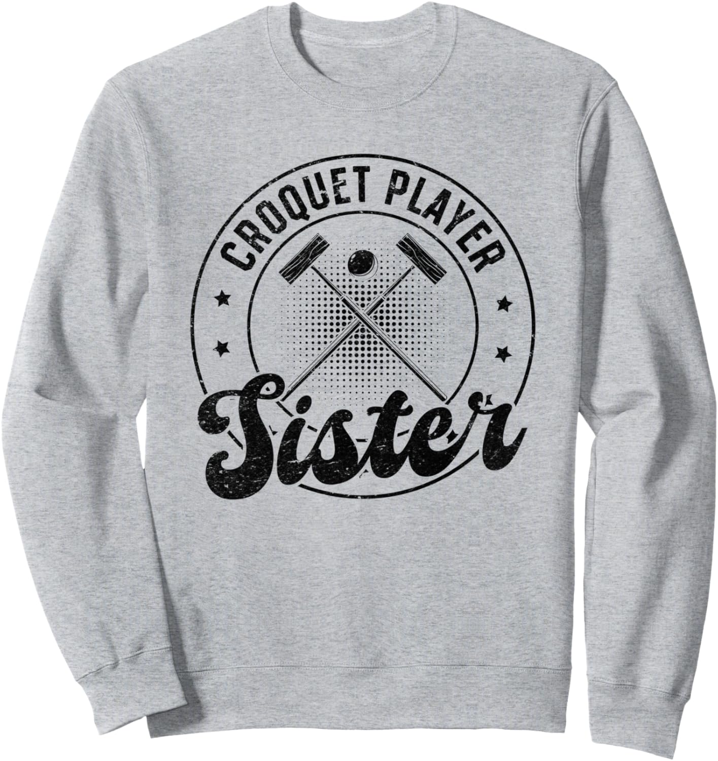 

Сестра-крокетистка. Игра в крокет. Толстовка с надписью «Сестра-крокетистка» Croquet Player Sister Croquet Sister, серый