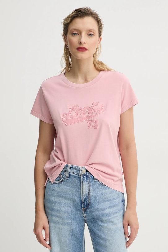 

Хлопковая футболка Levi'S, розовый