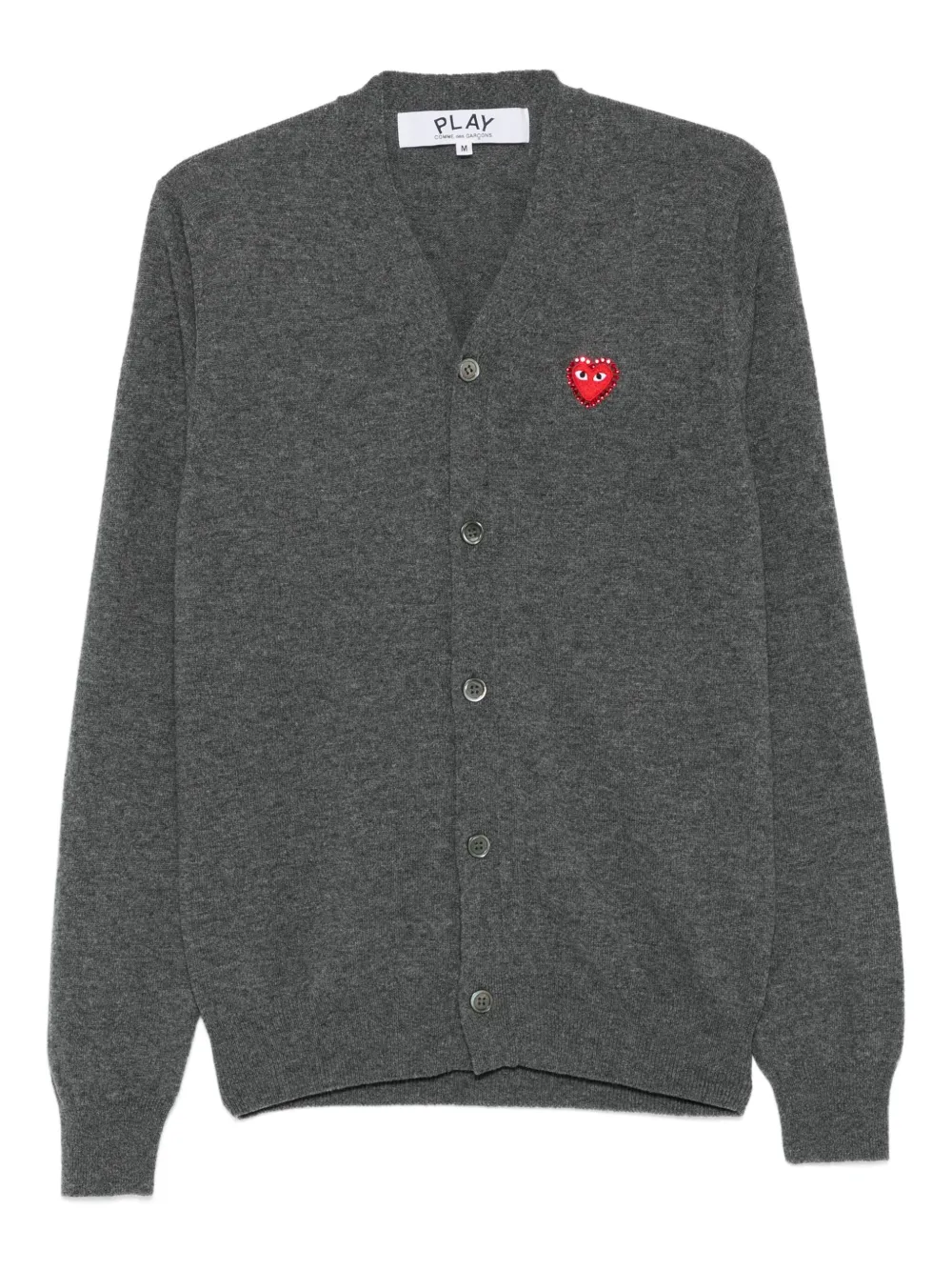 

Кардиган с V-образным вырезом и логотипом Comme Des Garçons Play, серый