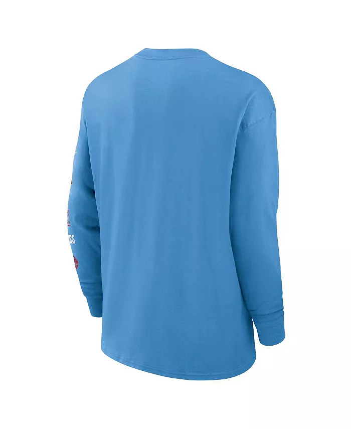 Мужская футболка с длинным рукавом Houston Oilers Rewind Heavy Max90 карманная, светло-голубая Nike — фото 3