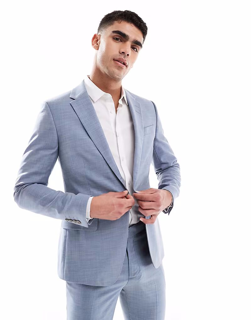 

Узкий пиджак River Island светло-голубого цвета