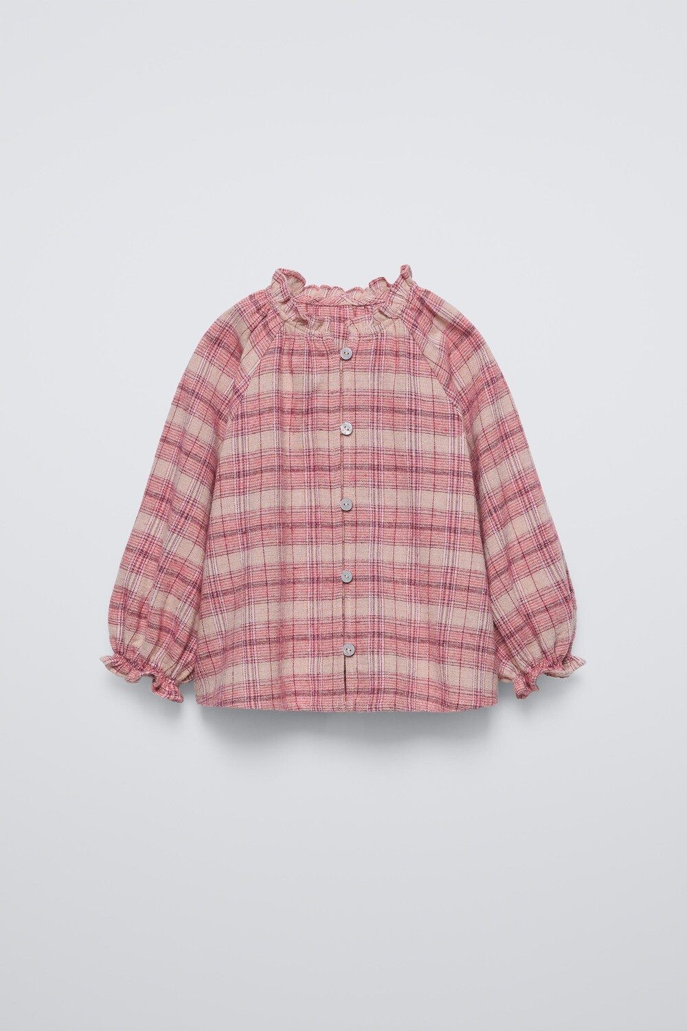 

Рубашка в клетку ZARA, розовый