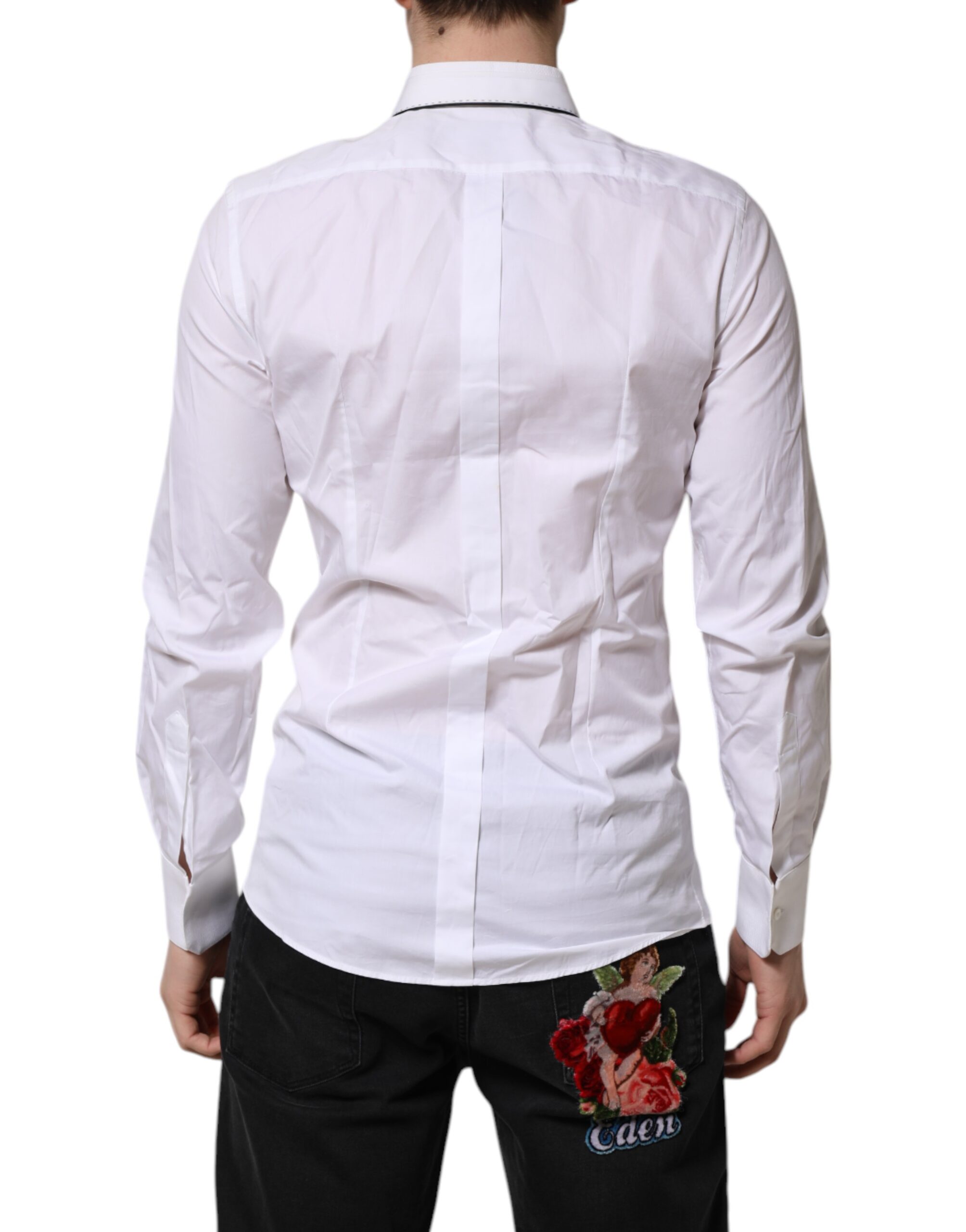 Белая хлопковая рубашка GOLD с длинными рукавами Dolce & Gabbana, White — фото 3