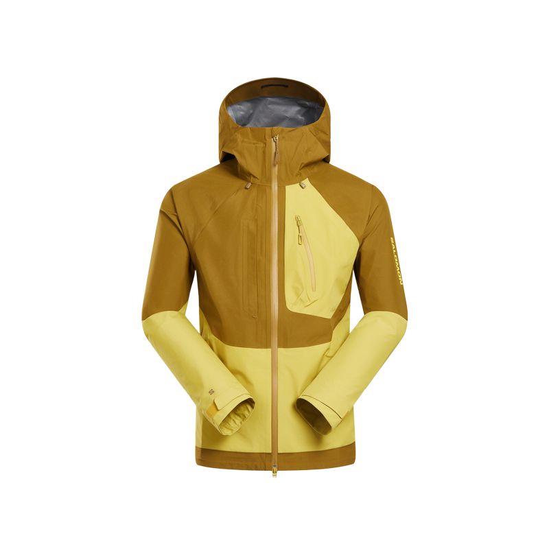 

SALOMON Куртка Gore Tex мужская в цвете водяной сельдерей/яркая олива, Water Celery Green/Bright Olive