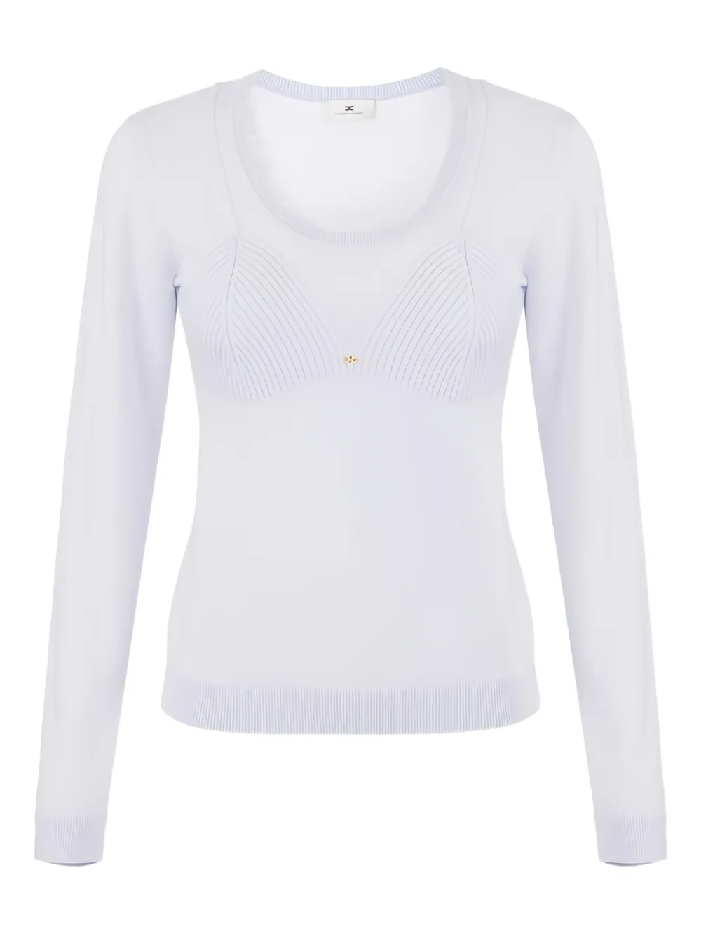 

Топ из шерстяной смеси с логотипом в виде украшения Elisabetta Franchi, нейтральный