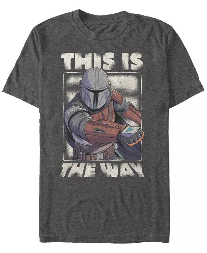 

Мужская футболка с коротким рукавом Star Wars The Mandalorian This Is The Way Portrait Fifth Sun, серый