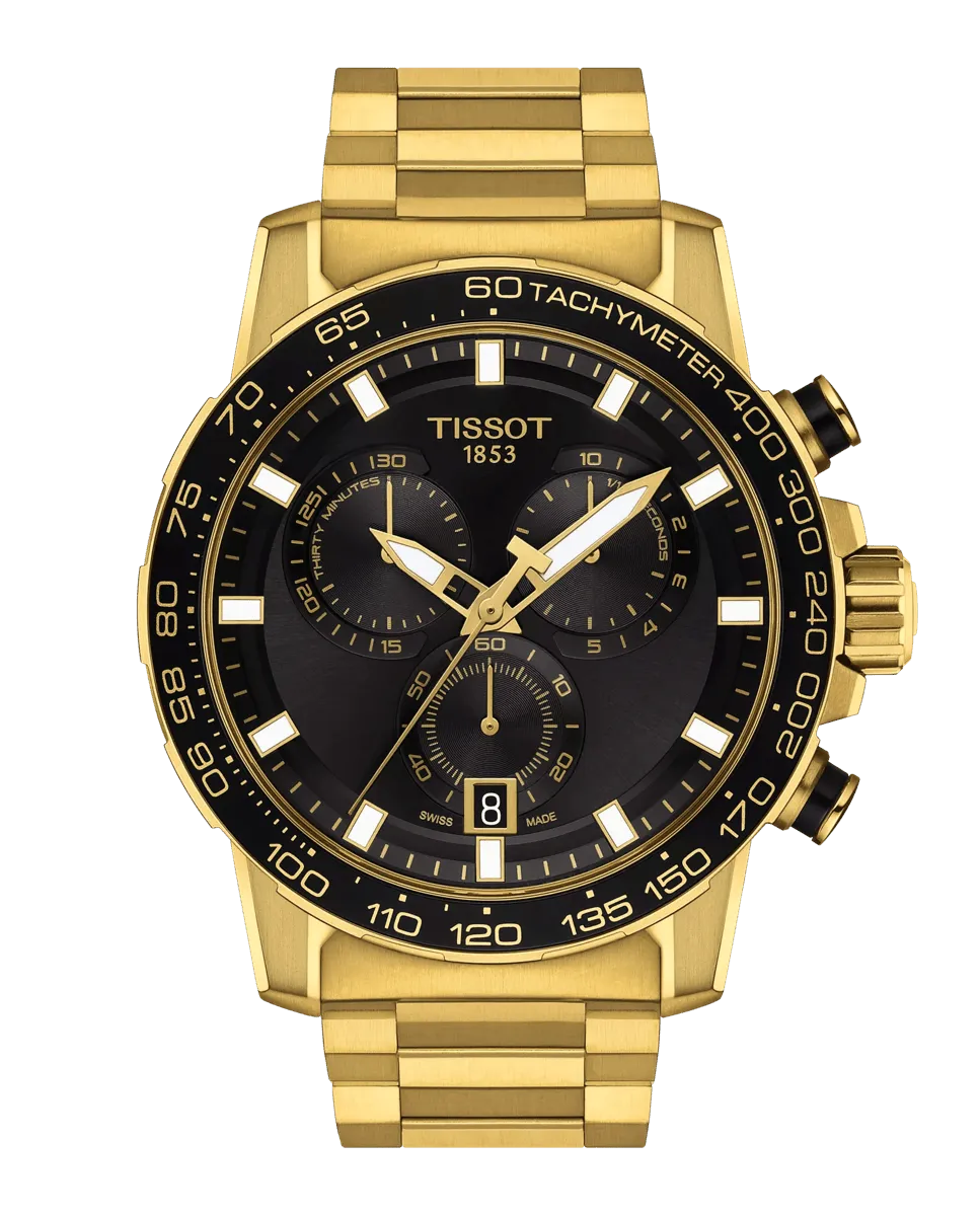 

Мужские часы Tissot Supersport Chrono из стали, 45,5 мм, золото