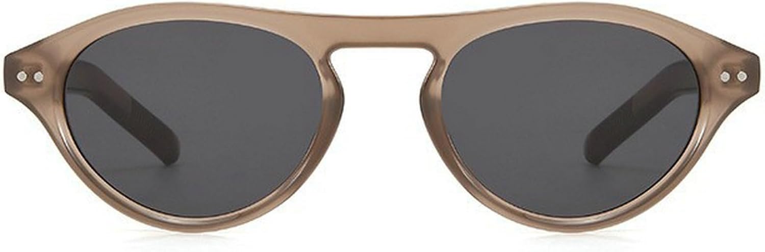 

Модные солнцезащитные очки-пилот для женщин 2025 года, роскошные винтажные овальные солнцезащитные очки для женщин, стильные панк-очки, защита от УФ-излучения UV400 mincl, Brown Gray