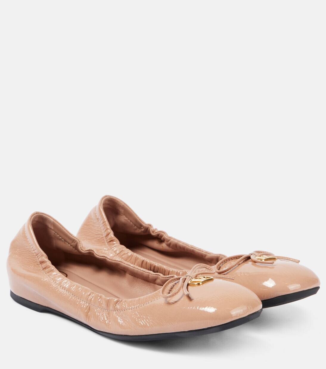 Кожаные балетки VLogo Signature Valentino Garavani, цвет rose cannelle