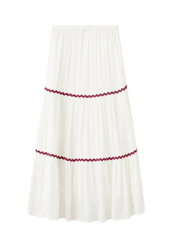 Подростковая длинная юбка кремового цвета Mango Kids, Off-White — фото 4