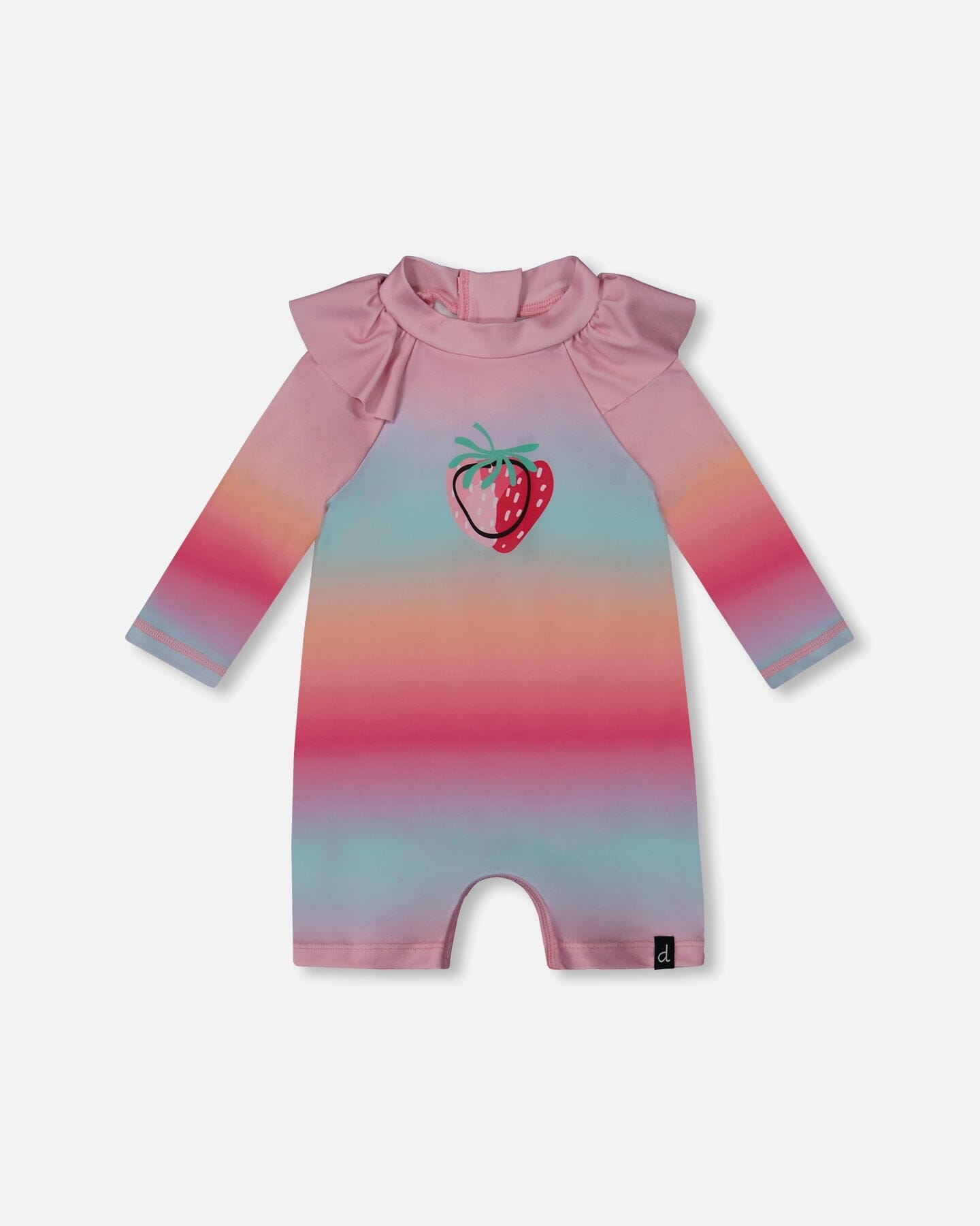 

Длинный рашгард с длинными рукавами розовый, оранжевый и бирюзовый Deux par Deux