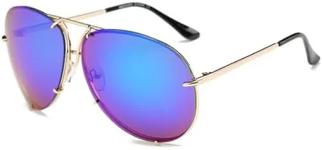 

Большие солнцезащитные очки-маска для женщин, зеркальные металлические солнцезащитные очки, модные женские очки с защитой от УФ-излучения UV400 MTZJH, Gold-green