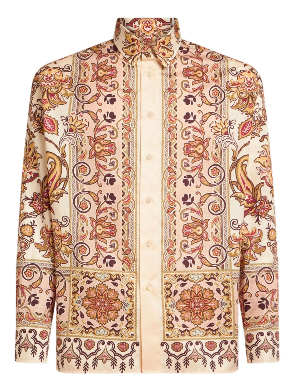 

Хлопковая рубашка с узором пейсли ETRO, нейтральный