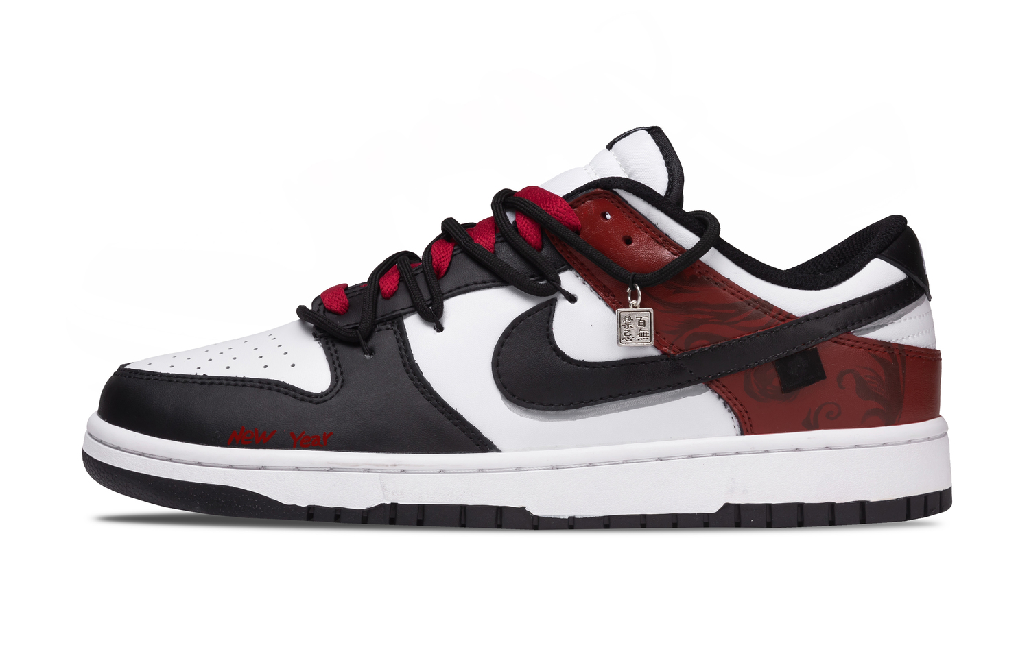 

Nike Dunk Red Shadow устойчивые к истиранию дышащие низкие кроссовки для скейтбординга мужские черный белый красный
