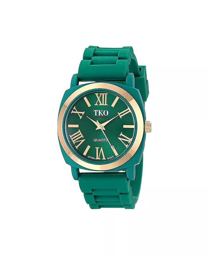 

Женские часы Milano III с аналоговым кварцевым механизмом и гибким резиновым ремешком, зеленые TKO