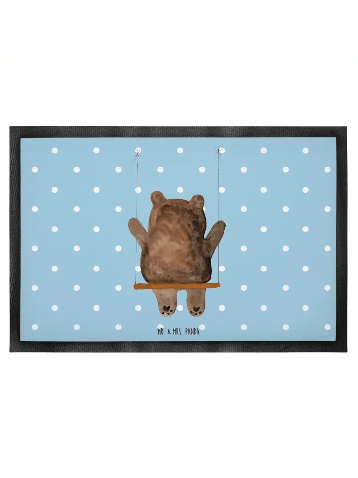 

Коврик Mr & Mrs Panda Bär Schaukel ohne Spruch, цвет blau pastell