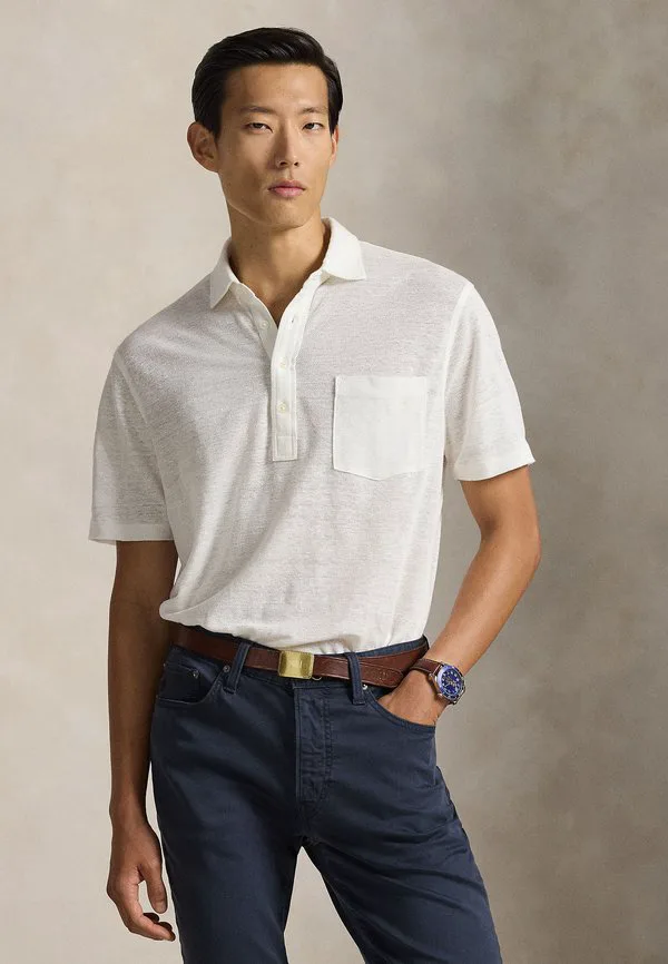 Рубашка-Поло из льняного пике стандартного кроя рубашка-поло Polo Ralph Lauren, Deckwash White