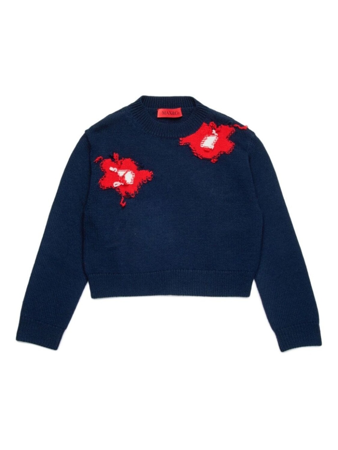 

MAX&Co. Kids джемпер в рубчик с вышивкой, синий