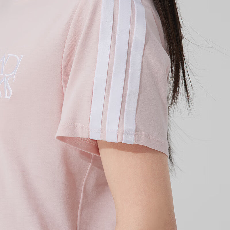 Футболка (WMNS) adidas Dance Sport T-Shirt 'Pink White', розовый — фото 3