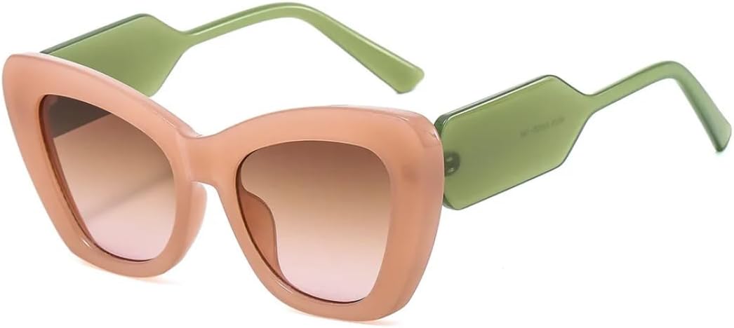 

Роскошные ретро-солнцезащитные очки с градиентным леопардовым принтом «кошачий глаз» для женщин, модная повседневная оправа для мужчин, солнцезащитные очки UV400 SZVVBKK, Pink Green