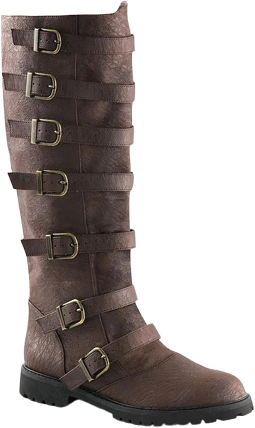Ботинки Compatible with Motorrad Männer 47 Festliche, partytaugliche Kniehohe Stiefel mit Gürteldetail niedrigem Absatz für modische, mittelhohe Stiefel Winter Schuhe Damen Sportlich WVONIF, Braun — фото 3