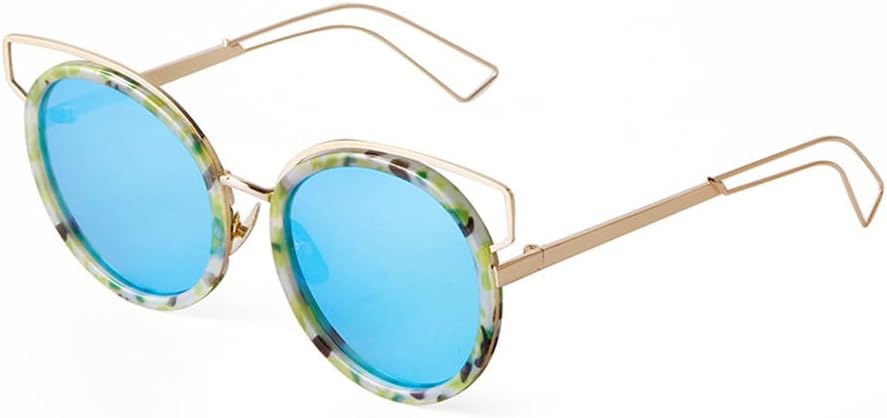 

Модные металлические солнцезащитные очки «кошачий глаз» с зеркальными линзами, женская оправа с круглыми линзами, очки в стиле стимпанк, мужские солнцезащитные очки UV400 HVTVTLA, C2