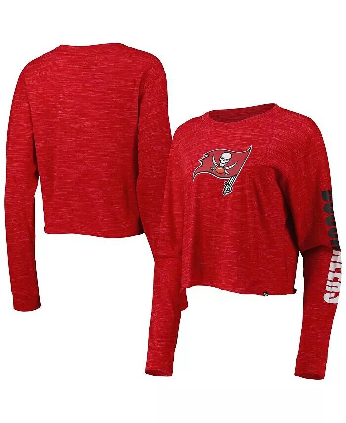

Красная женская укороченная футболка с длинным рукавом Tampa Bay Buccaneers New Era