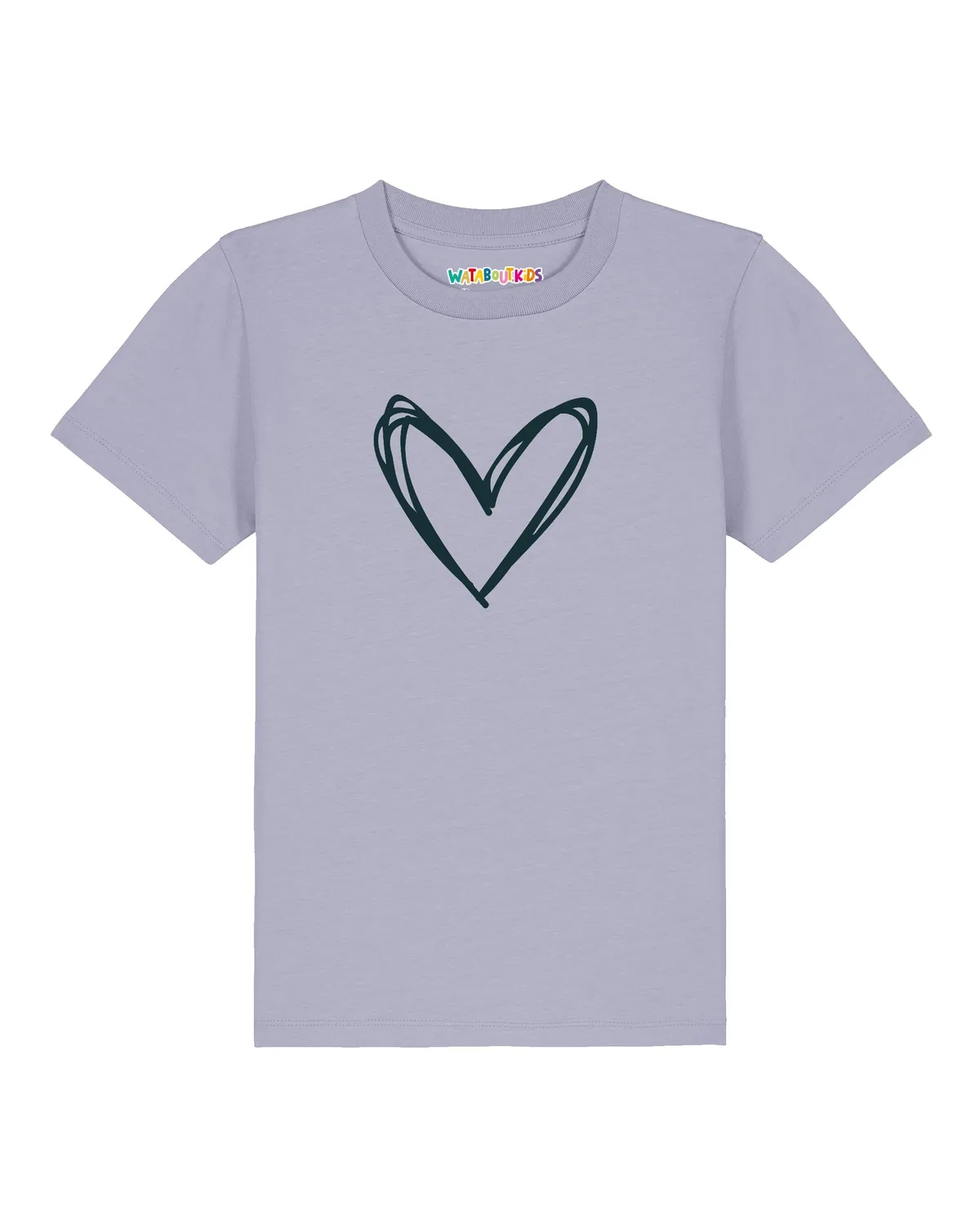 Футболка детская с сердечком Wat? Apparel, лавандовый — фото 2