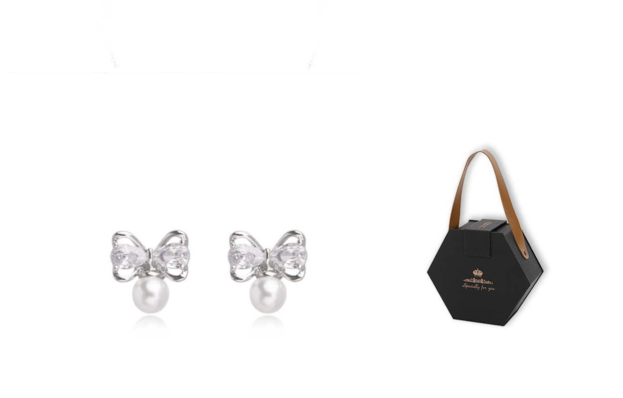 

Серьги-гвоздики с жемчужным бантом из сплава для женщин Muyan, черный