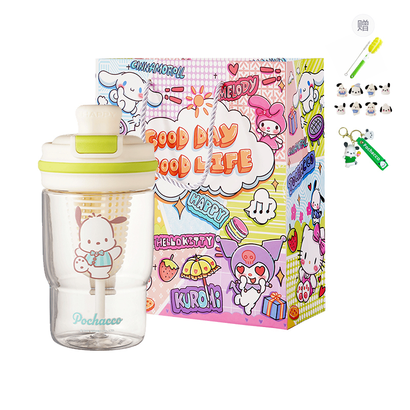 

Пластиковые стаканы для воды Tritan Kuromi/My Melody/Cinnamoroll/Pochacco 600 мл Sanrio, зеленый