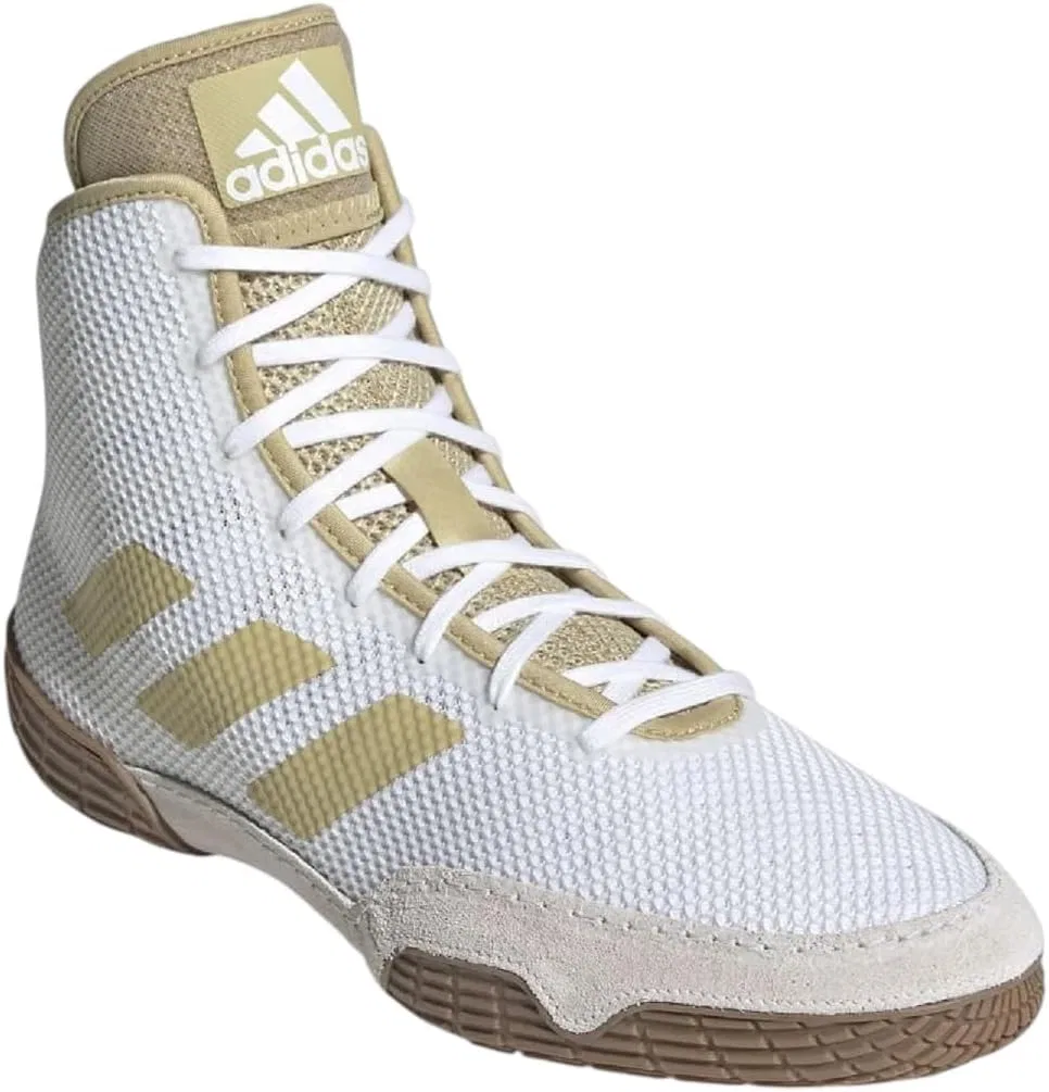 Кроссовки для борьбы в помещении Adidas Tech Fall 2.0, белые/золотые/коричневые, модель FZ5389 — фото 2