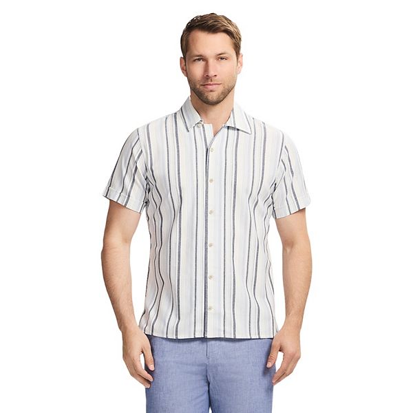 

Мужская рубашка с коротким рукавом и застежкой на пуговицах saltwater dunes Izod, Bijou Blue Stripe