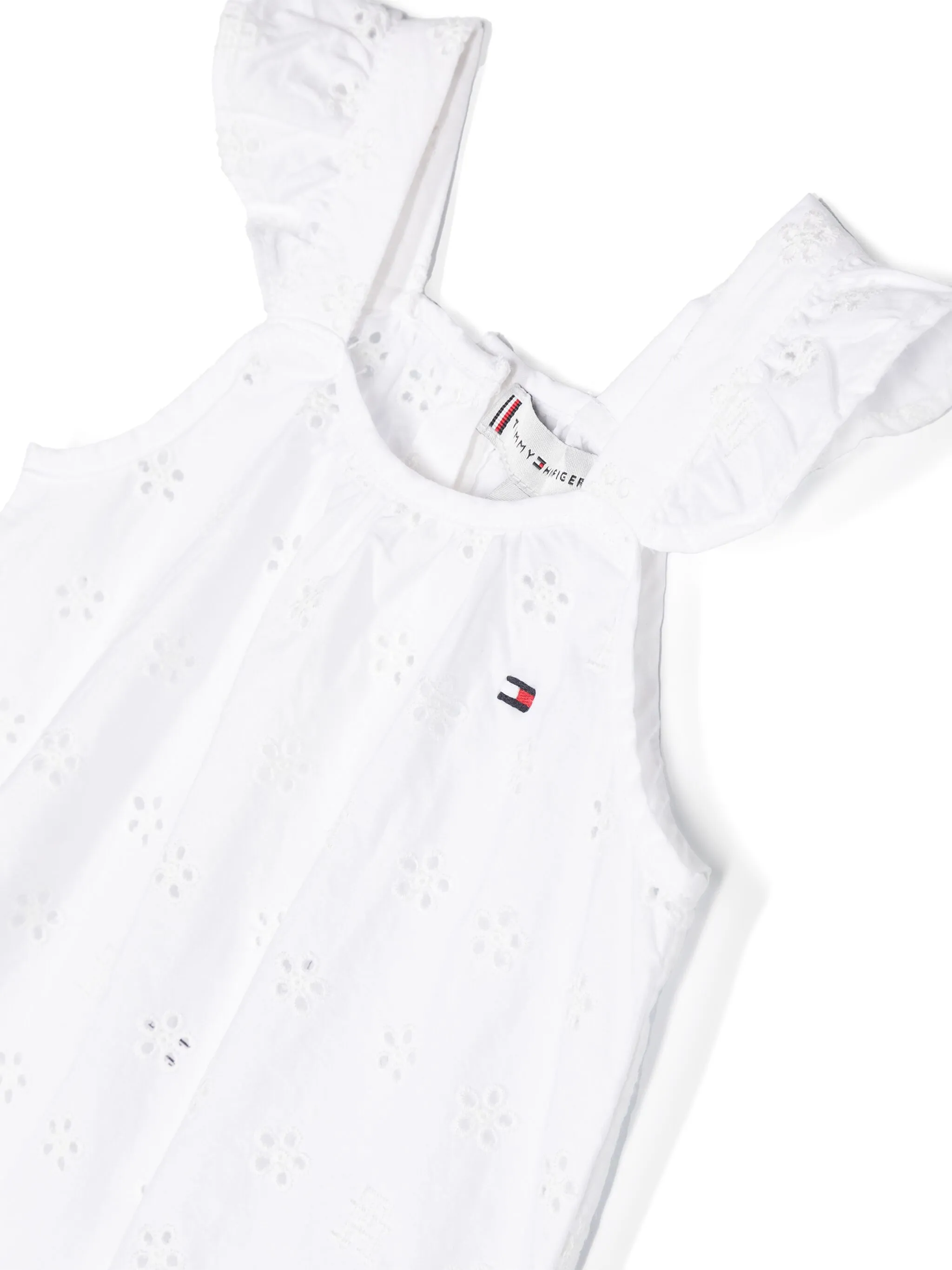 Ромпер с английской вышивкой Tommy Hilfiger Junior, белый — фото 3