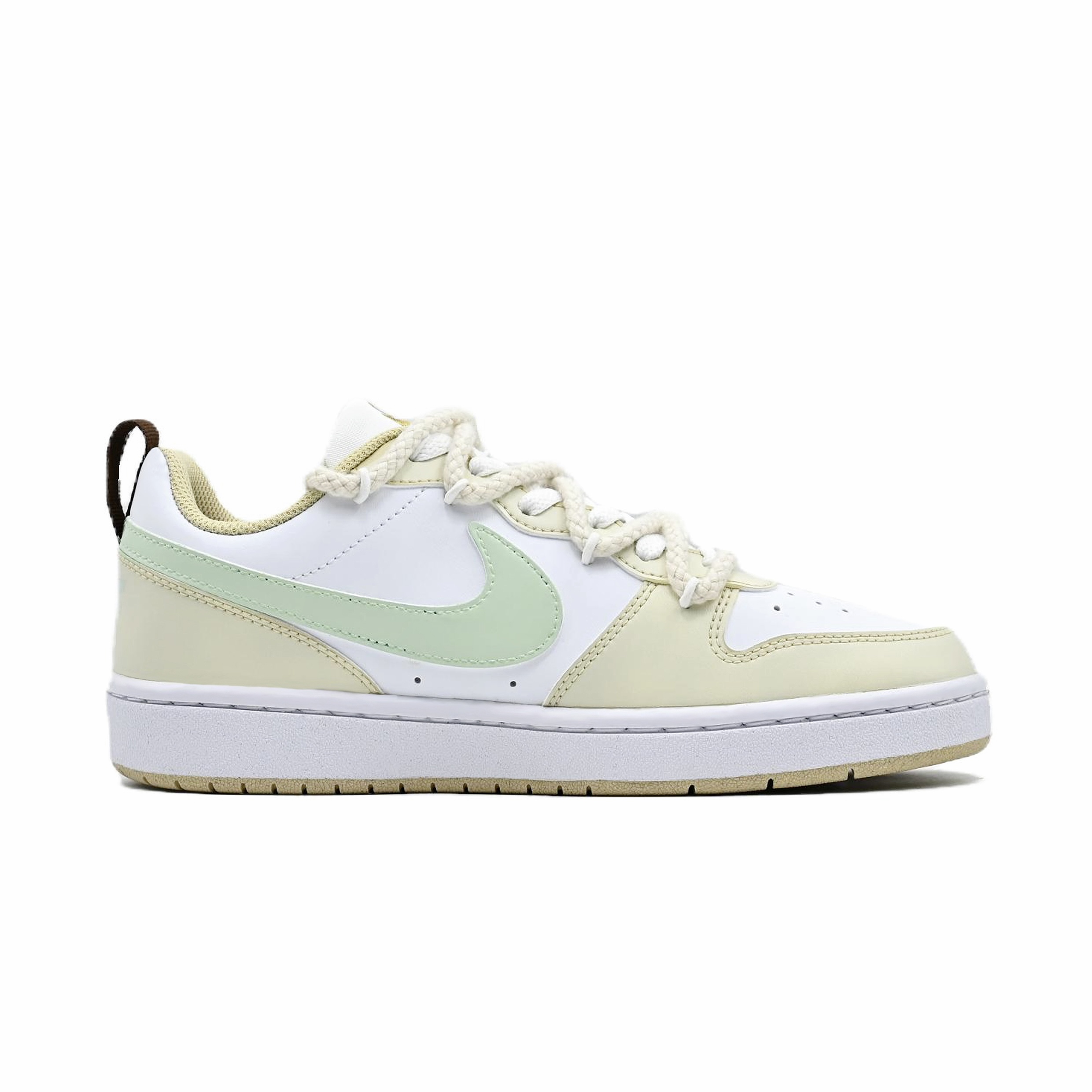 Nike Кроссовки для скейтборда Court Borough Egg Tart Cocoa низкие противоскользящие устойчивые к истиранию цвет cream yellow детские — фото 3