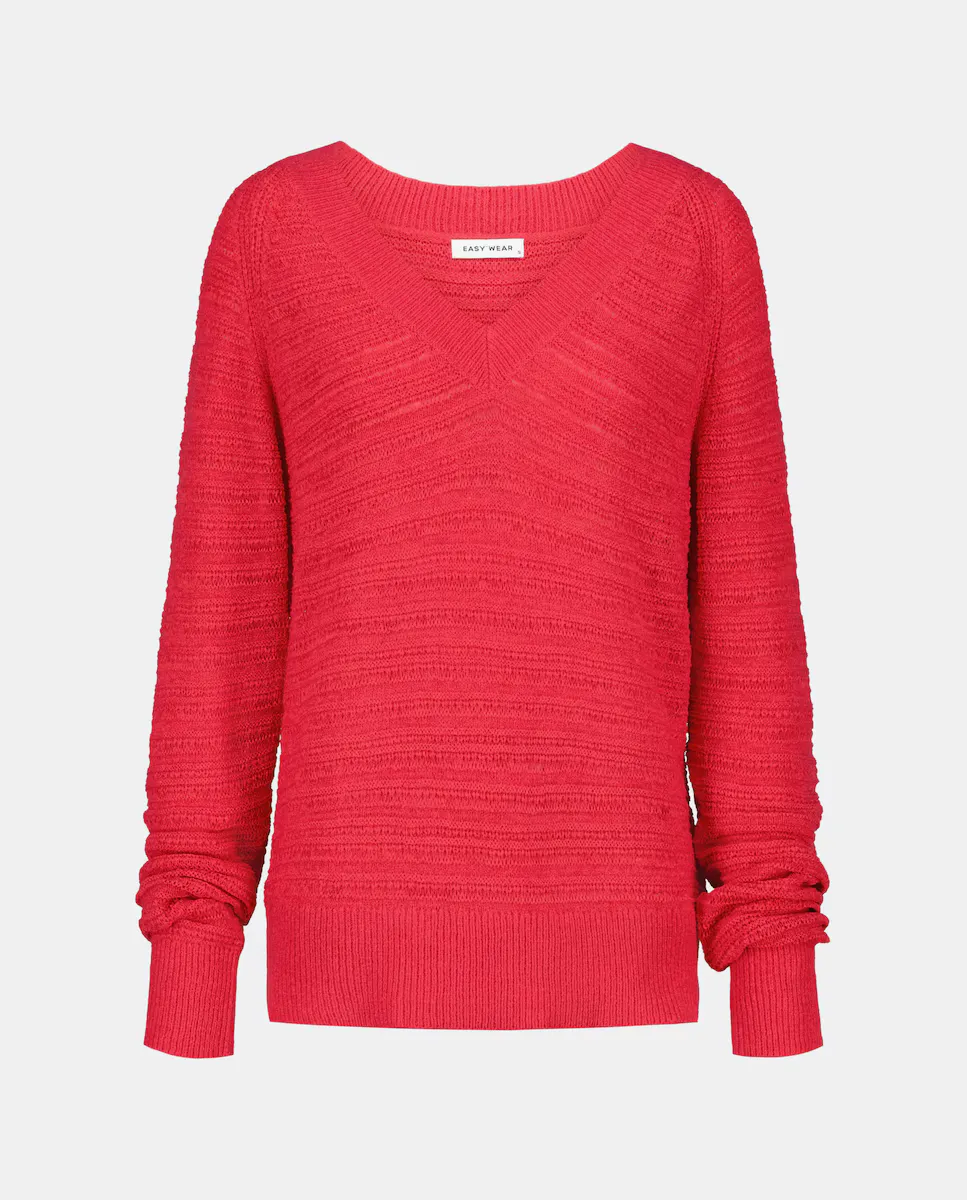 

Женский свитер с микро-ленточной структурой Easy Wear, цвет 610 Carmín