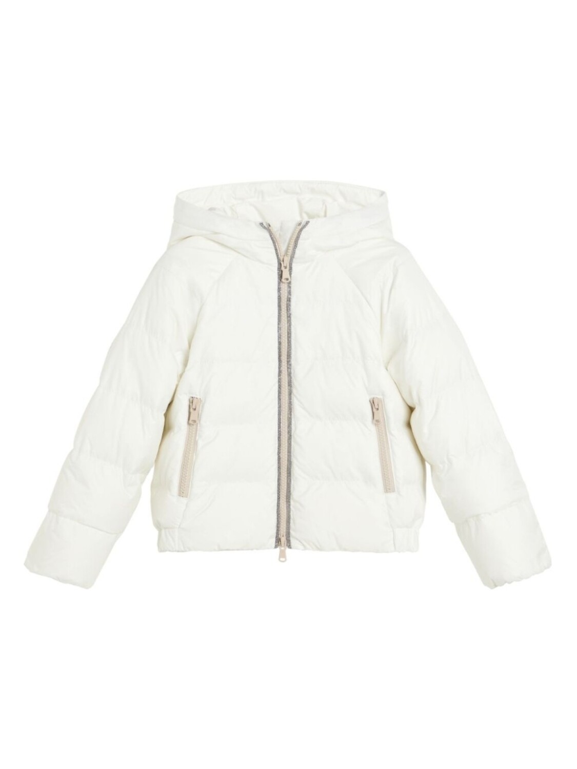 

Стеганый пуховик Brunello Cucinelli Kids, белый