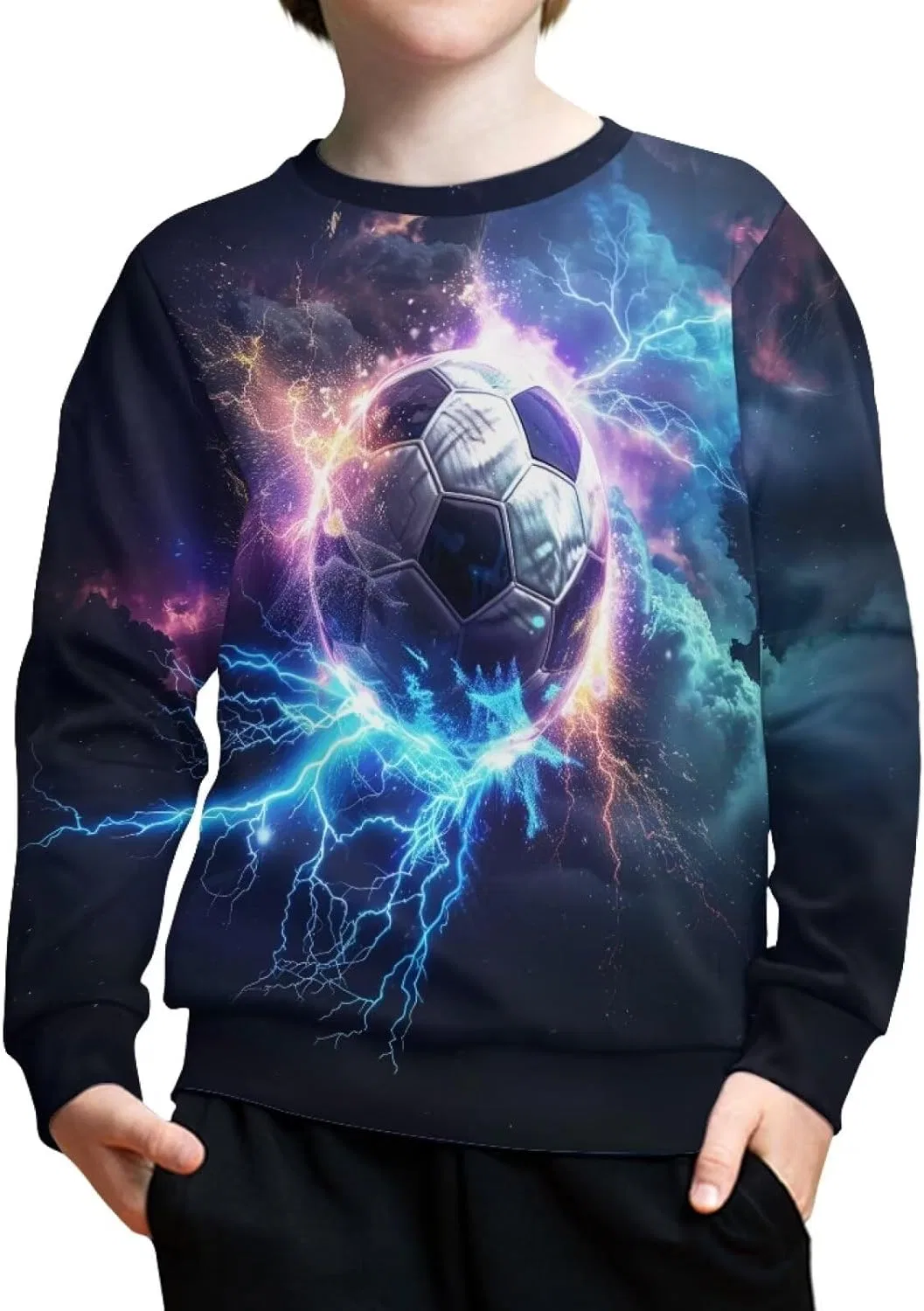 Свитшот детский с принтом ZPINXIGN, 1 Soccer Lightning