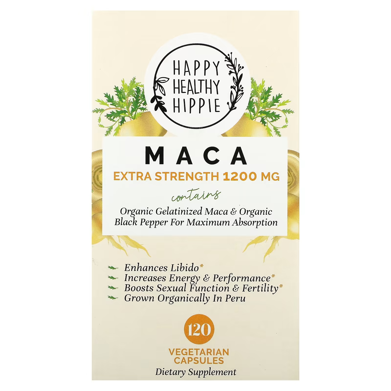 

Happy Healthy Hippie Maca Extra Strength, 120 капсул